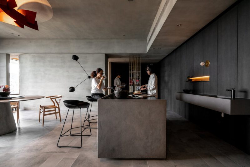 Grey-Toned Apartment by Wei Yi International Design Associates in Taipei, Taiwan