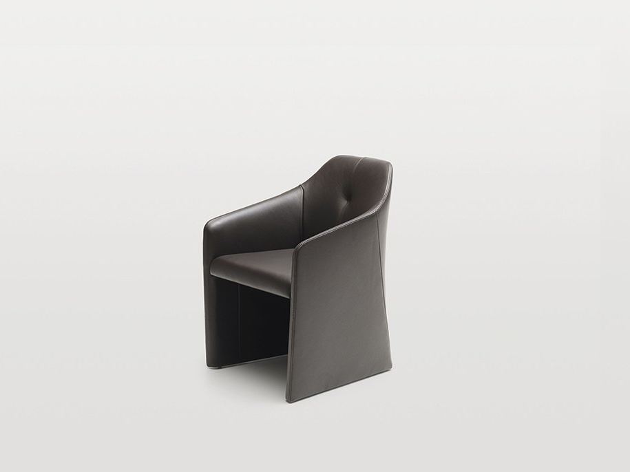 Leather Easy Chair with Armrests by Christian Werner