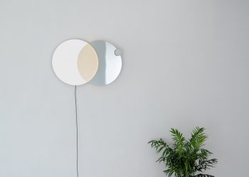 Minimalist Lamp and Mirror Combination "Eclipse" by Atelier JM