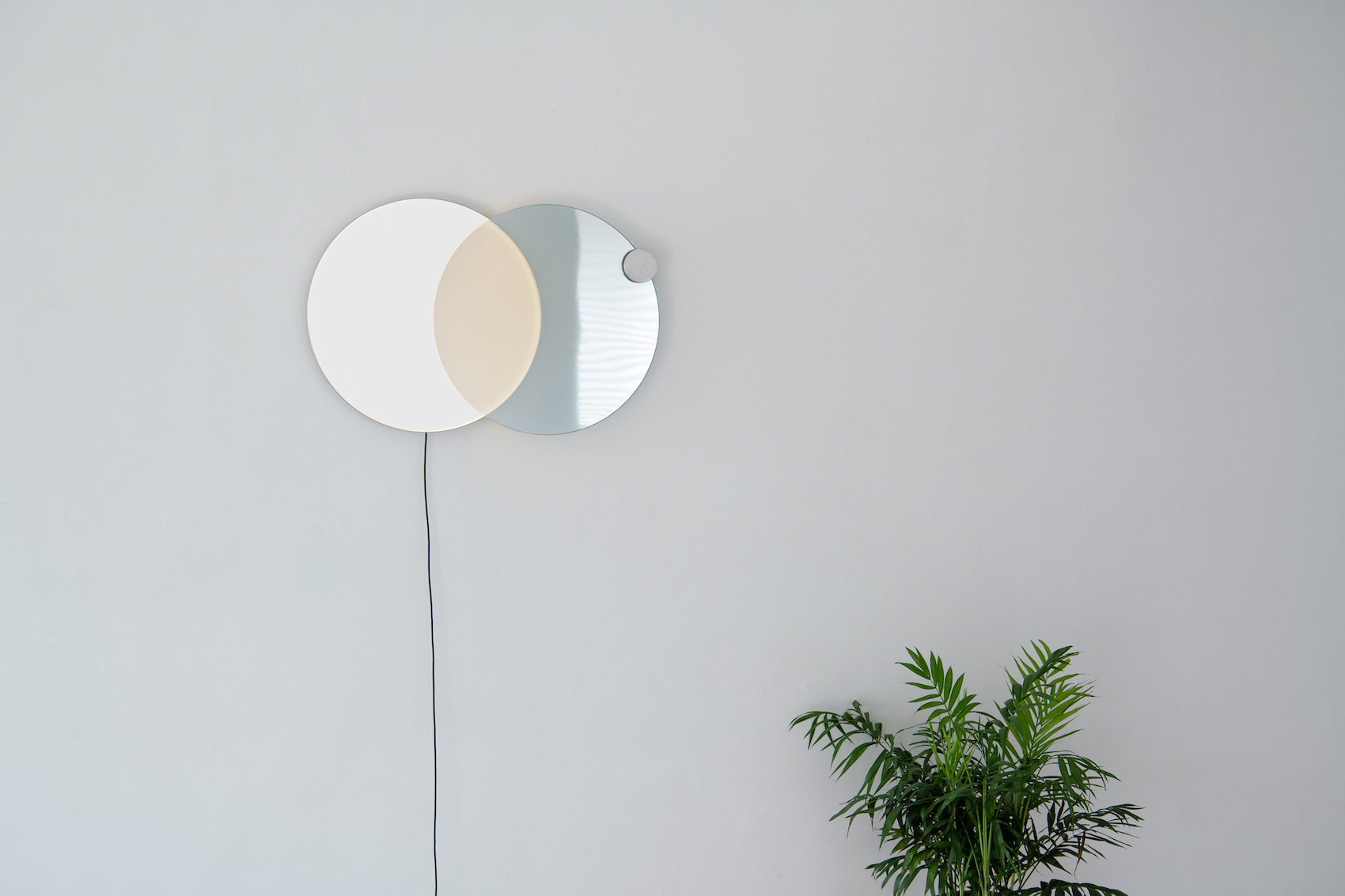 Minimalist Lamp and Mirror Combination "Eclipse" by Atelier JM