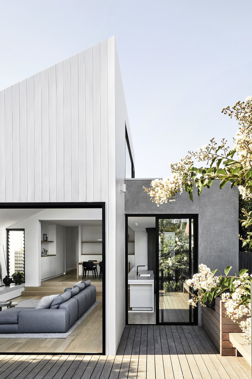 Cottage-Fronted Family Home by Tom Robertson Architects in Armadale, Victoria, Australia