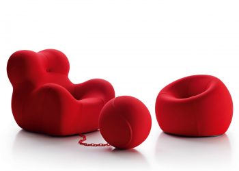 UPJ Kids Armchair with Removable Cover with Footstool by Gaetano Pesce