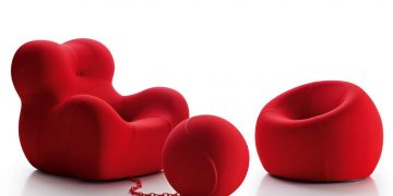 UPJ Kids Armchair with Removable Cover with Footstool by Gaetano Pesce
