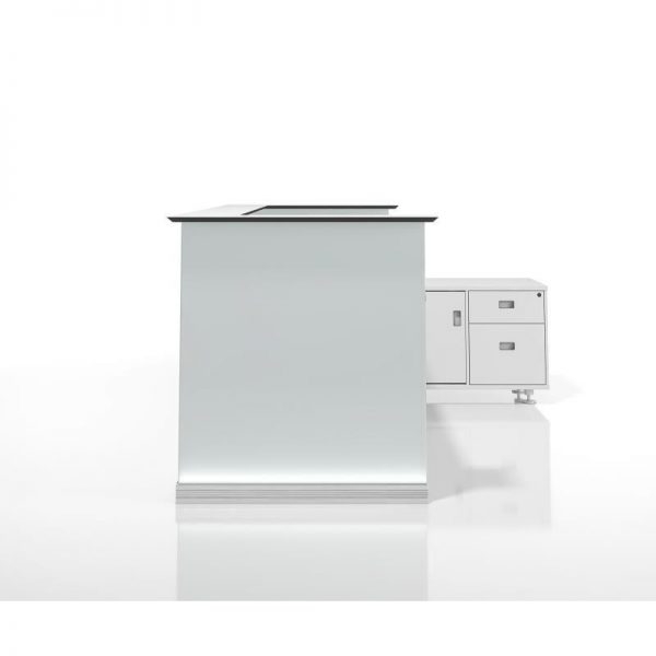 Crystal 70" Glass Straight Reception Desk with Light