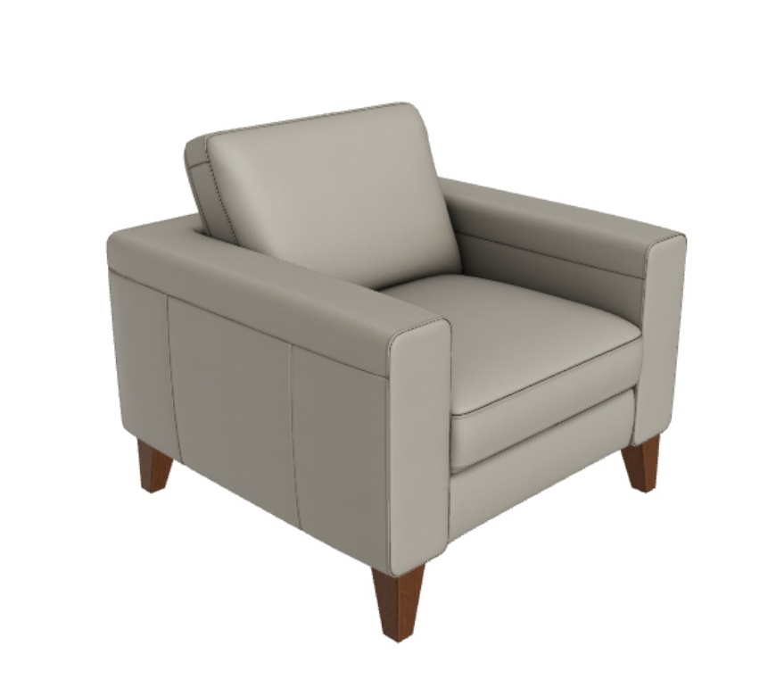 Sollievo Fabric/Leather Armchair w/ Wood Legs