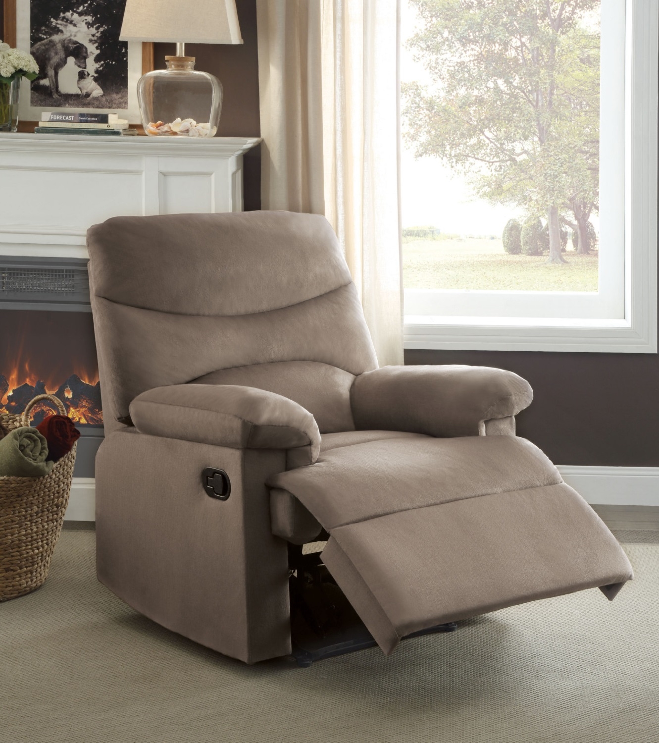 Arcadia Woven Microfiber Fabric Recliner Chair