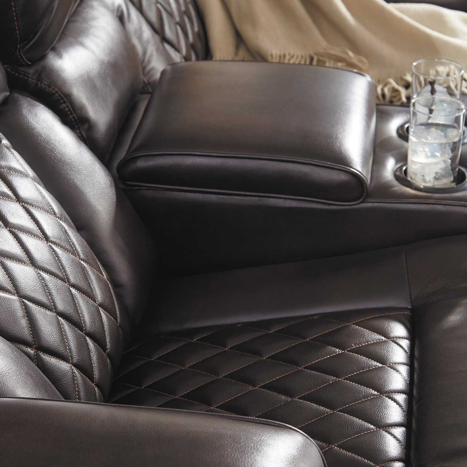 Ashley Warnerton Reclining Loveseat Side