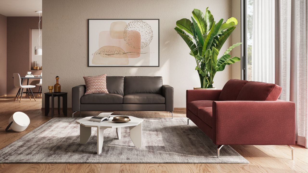 Sollievo Fabric/Leather Reclining Living Room Set w/Metal Legs