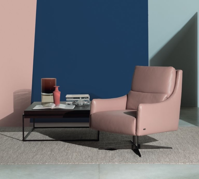 Gloria Fabric/Leather Swivel Chair