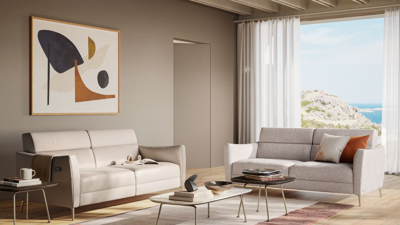 Greg Fabric/Leather Power Reclining Living Room Set