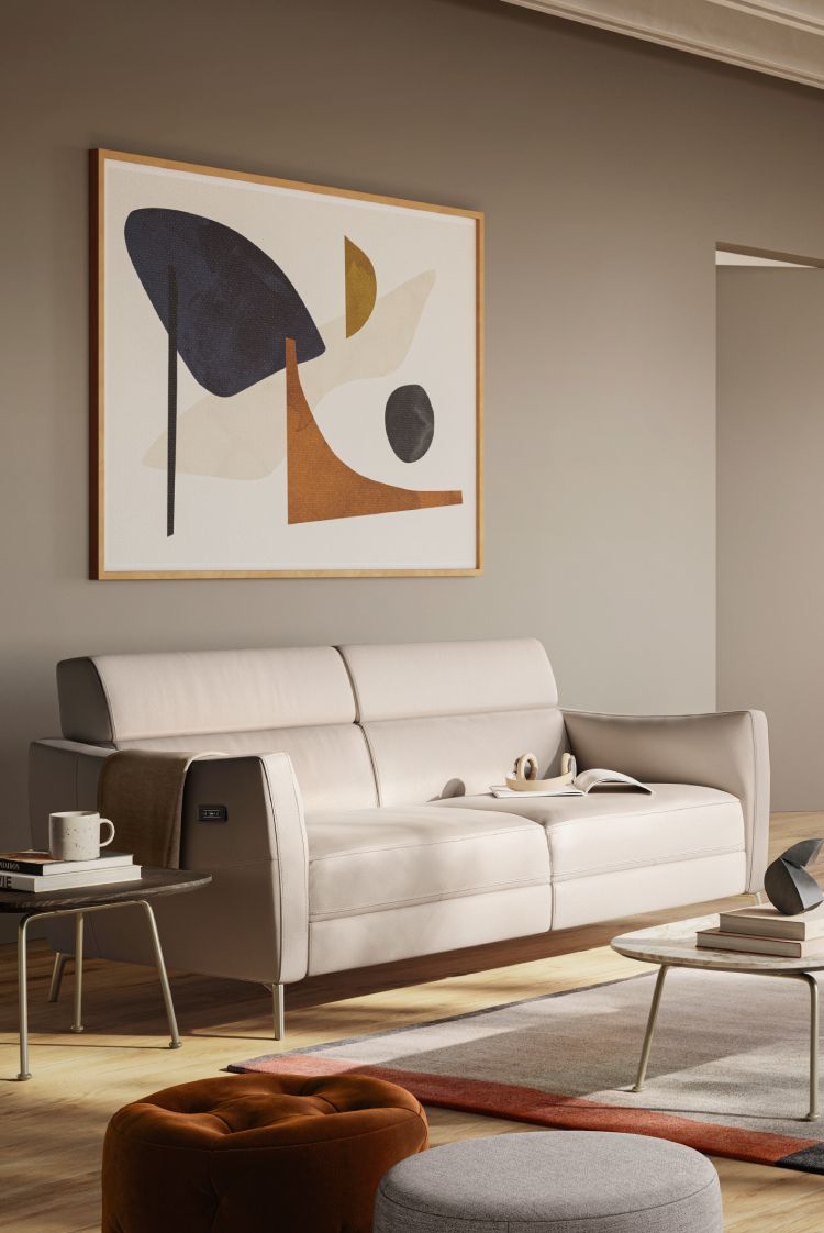 Greg Fabric/Leather Power Recliner Sofa