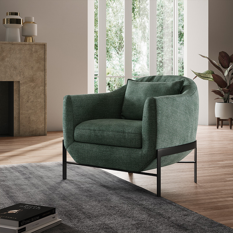 Poli Fabric/Leather Armchair