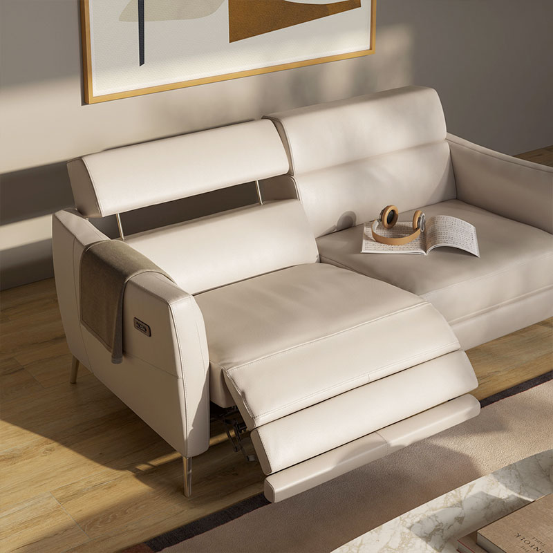 Greg Fabric/Leather Power Recliner Sofa