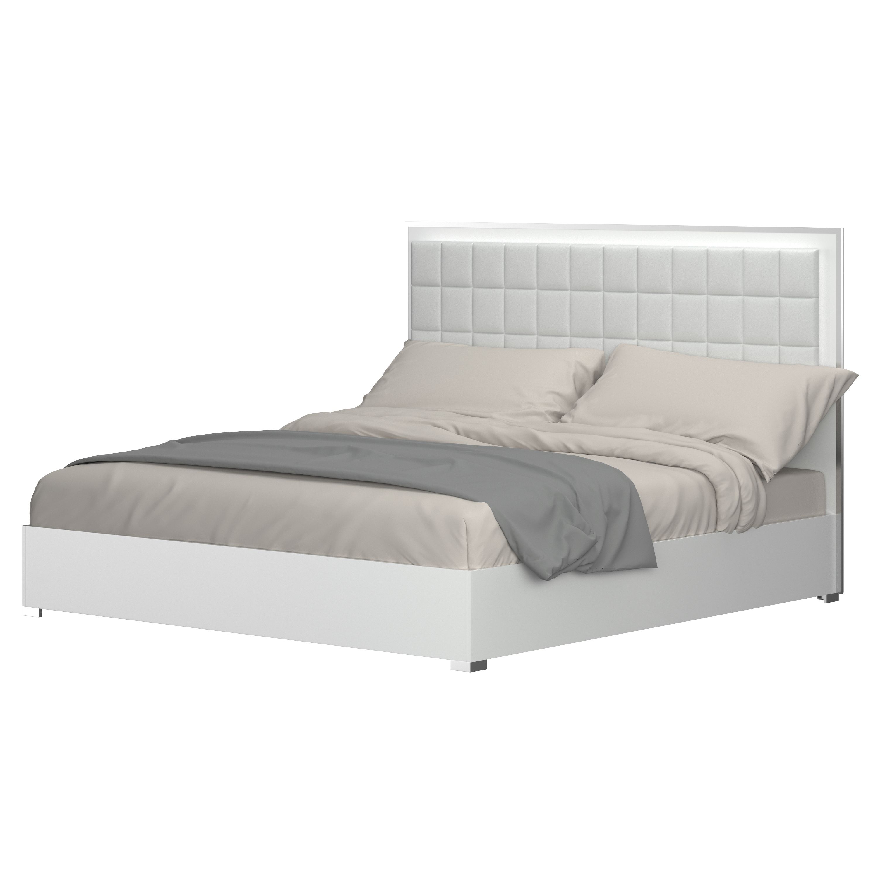 Roma Bonded Leather LED Platform Bed