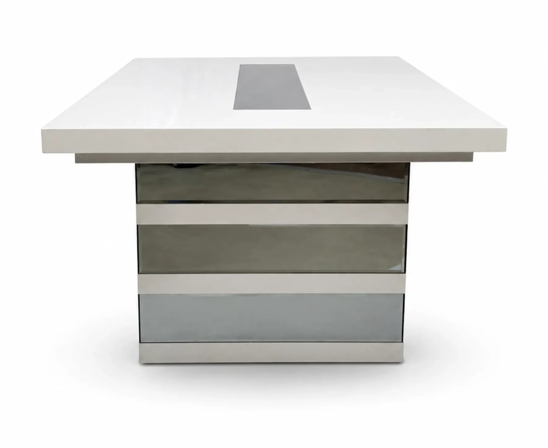 Mera Wood/Glass Lacquer Extendable Dining Table