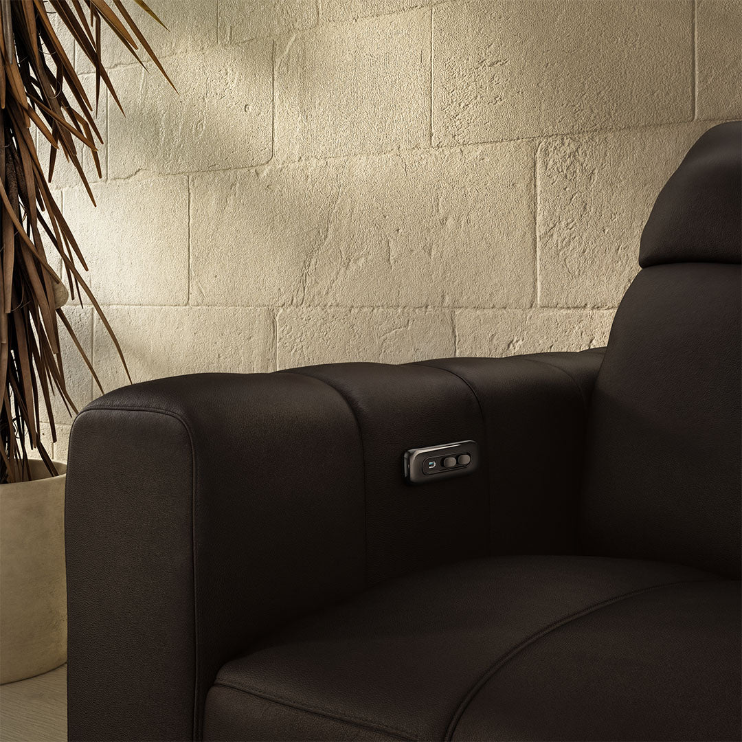 Portento Fabric/Leather Power Recliner Sofa