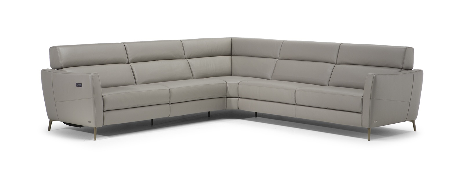 Greg Fabric/Leather L-Shaped Power Reclining Sectional Sofa