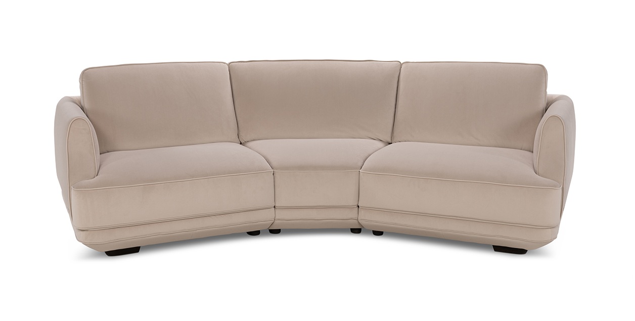 Carter Fabric/Leather Curved Sofa