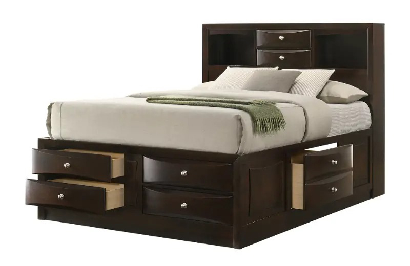 SM 0172 Wood Bedroom Set w/Storage 