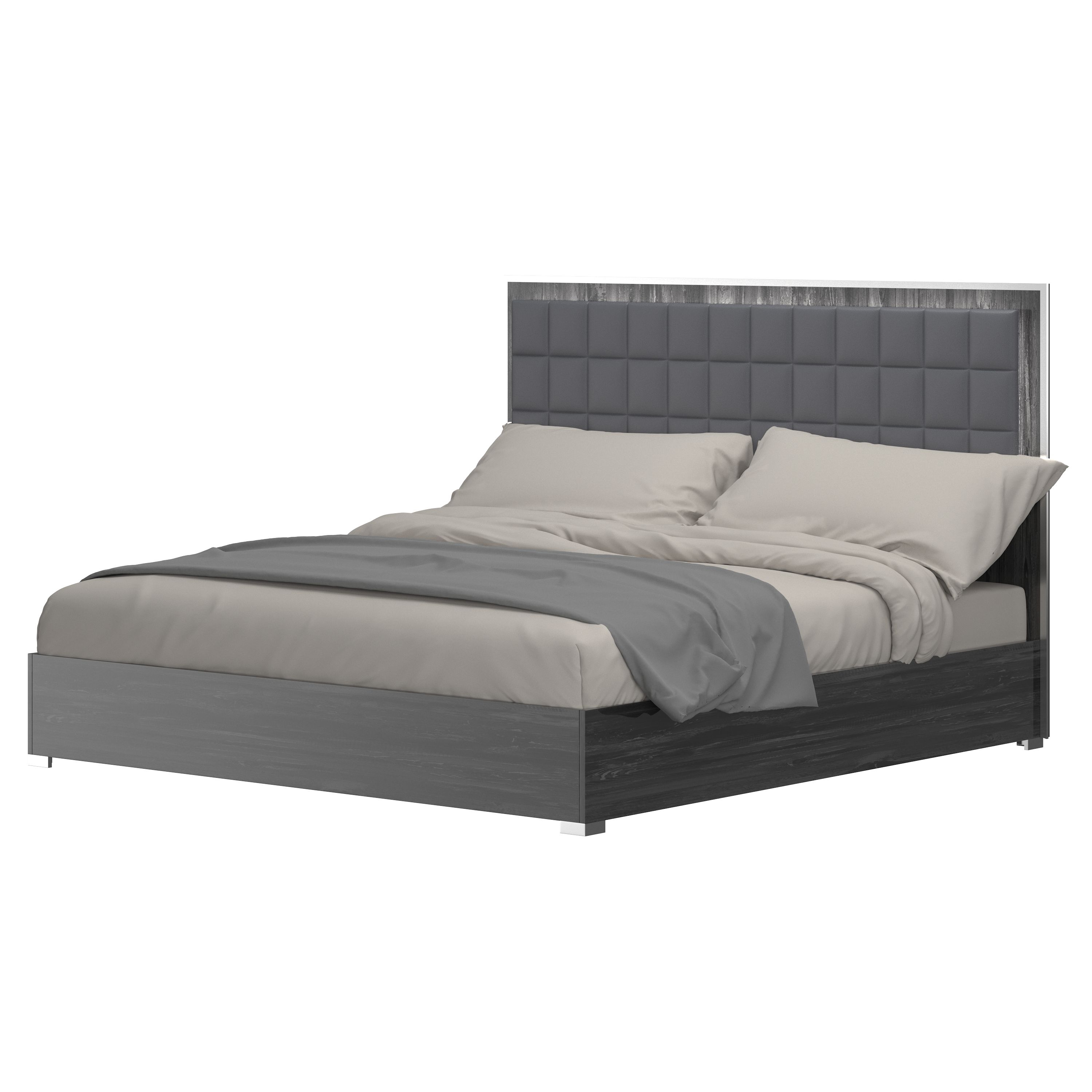 Roma Bonded Leather LED Platform Bed