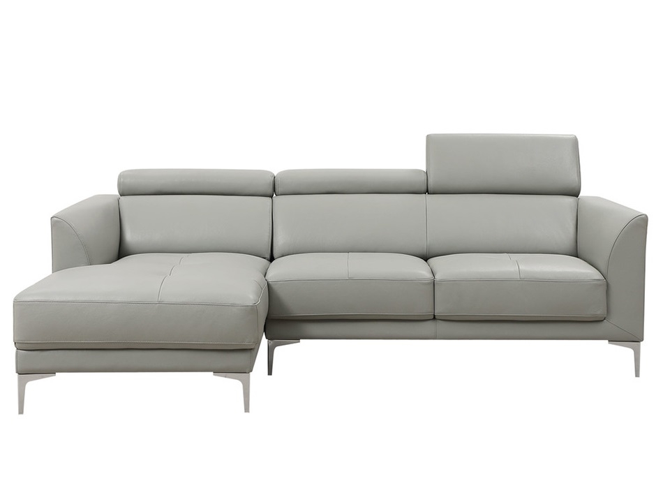 Beverly Hills Slate Leather Left Chaise Sectional