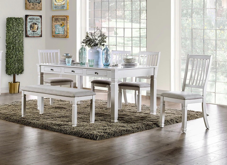 Kaliyah Wood Storage Rectangular Dining Set