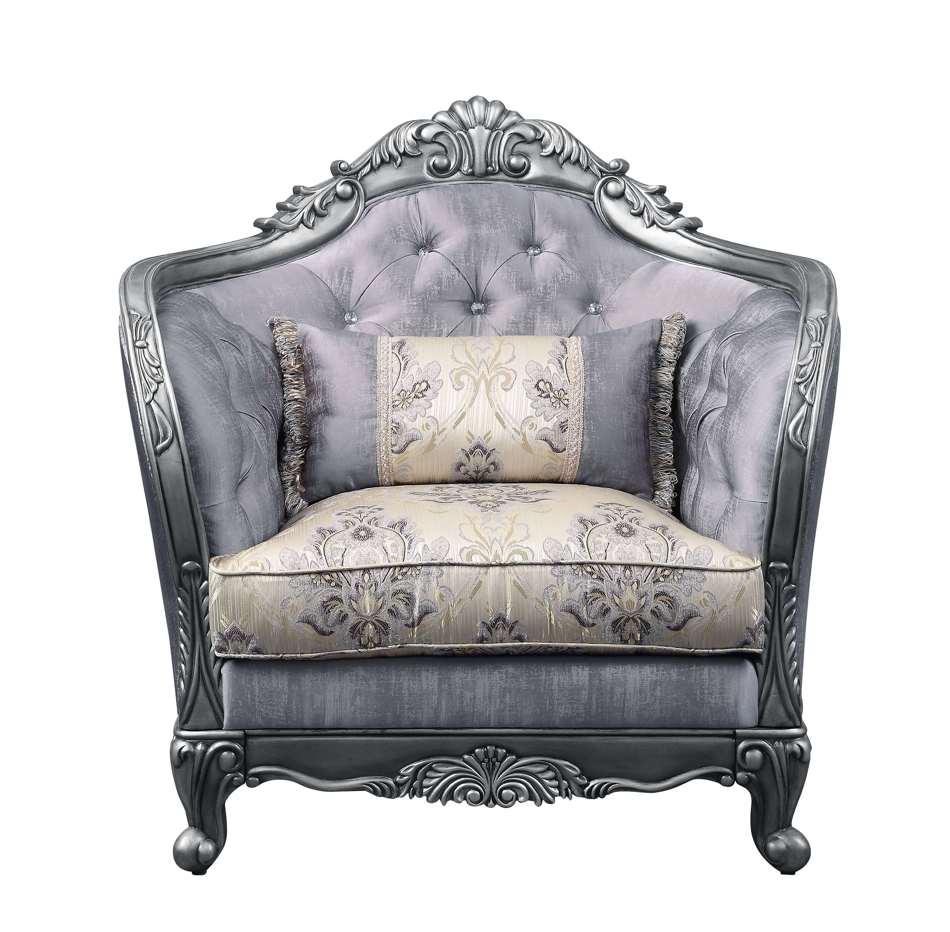 Ariadne Fabric Tufted Chair w/Pillow