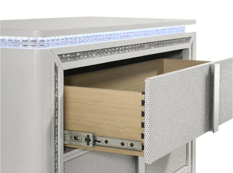 SM 0318A Wood Chest w/5 Drawers & LED Light