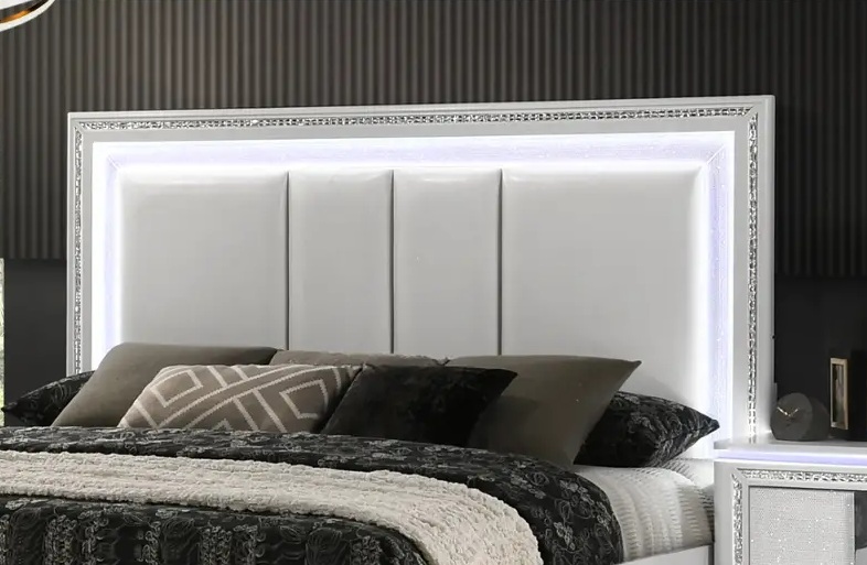 SM 0318A Wood Panel Storage Bed w/LED Light