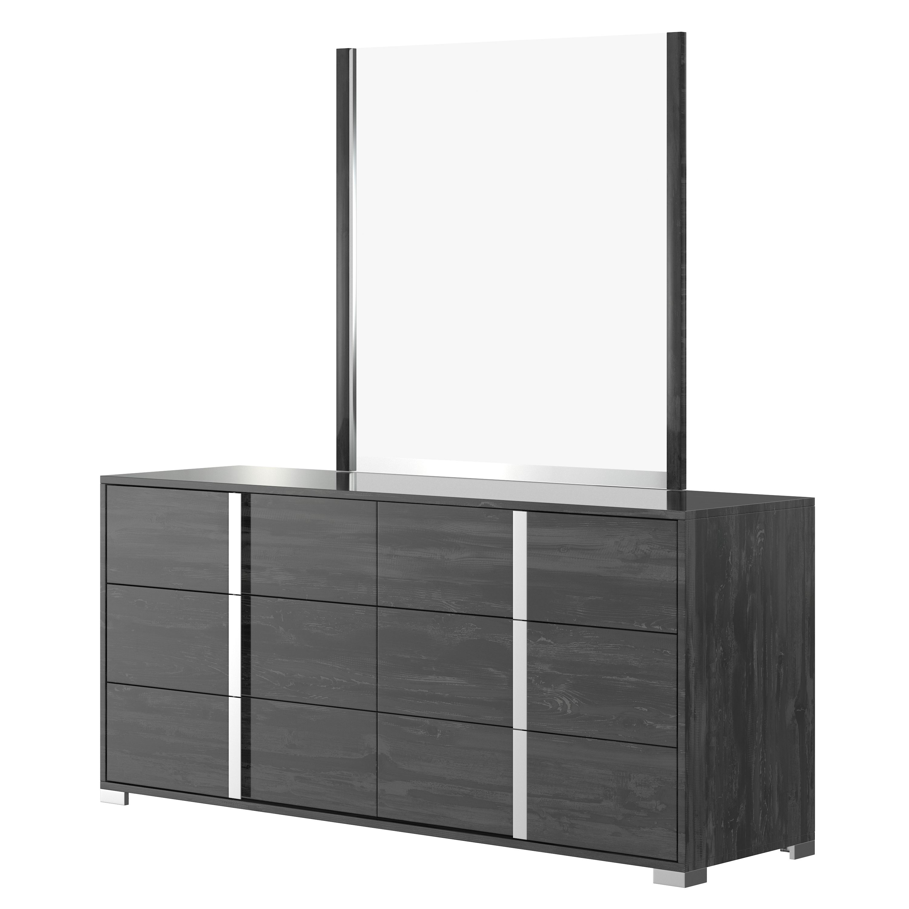 Roma Bonded Leather LED Platform Bedroom Set