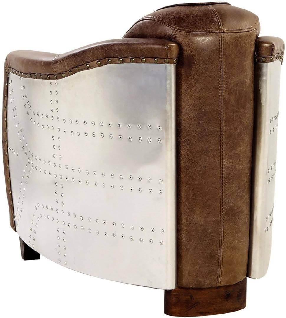 Brancaster Vintage Top Grain Leather/Aluminum Chair