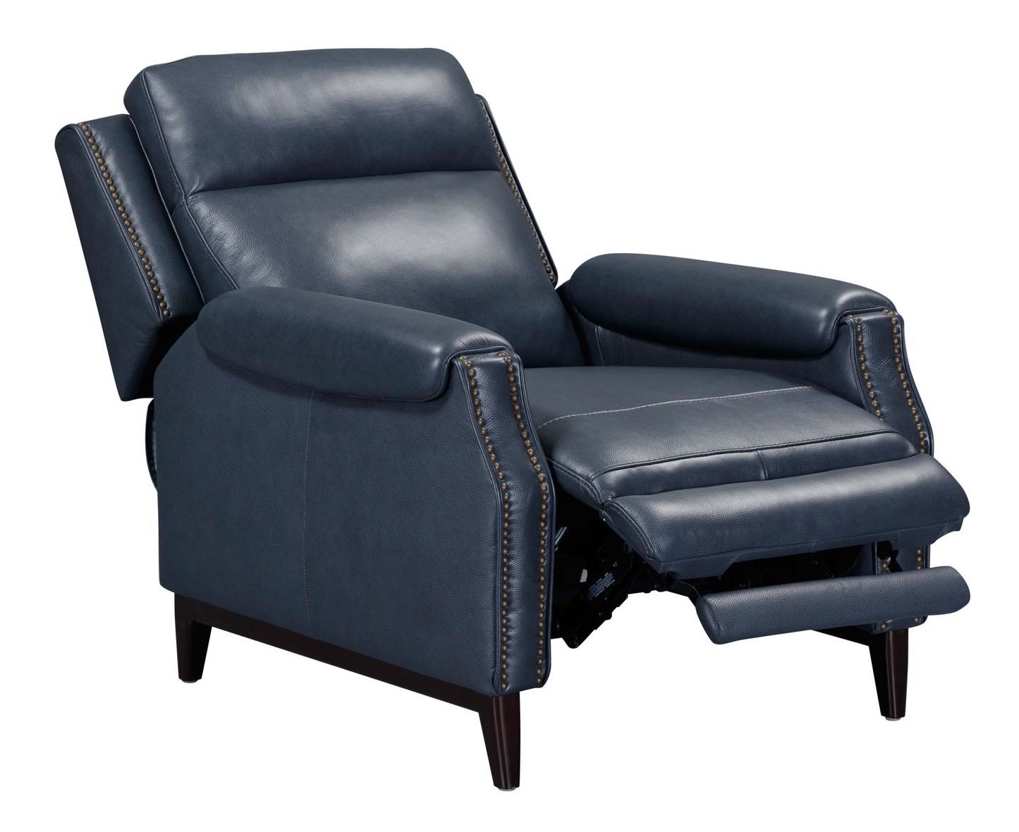 Rawling Manual Push Back Leather/Wood Recliner