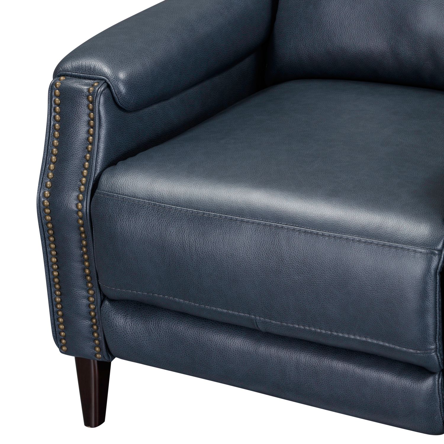 Rawling Manual Push Back Leather/Wood Recliner