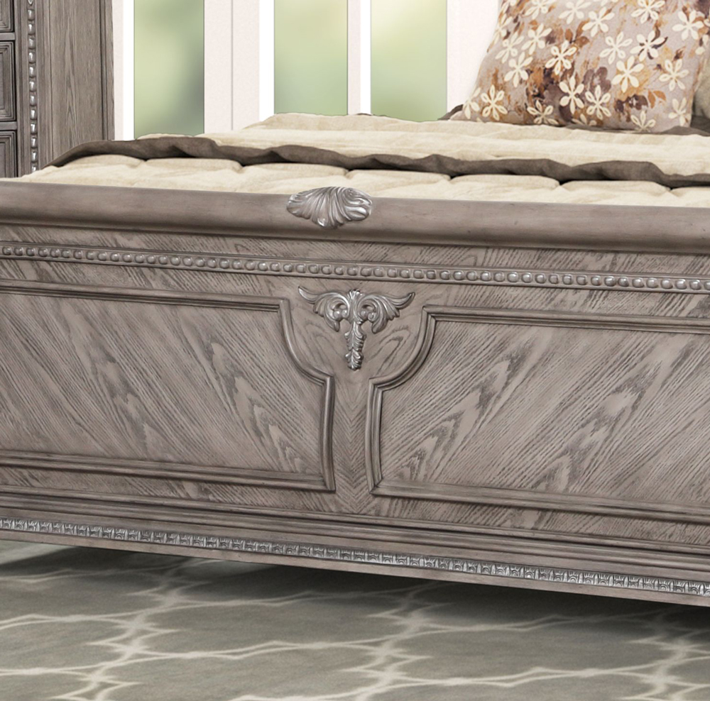 SM 0401 Upholstery/Wood Sleigh Bed