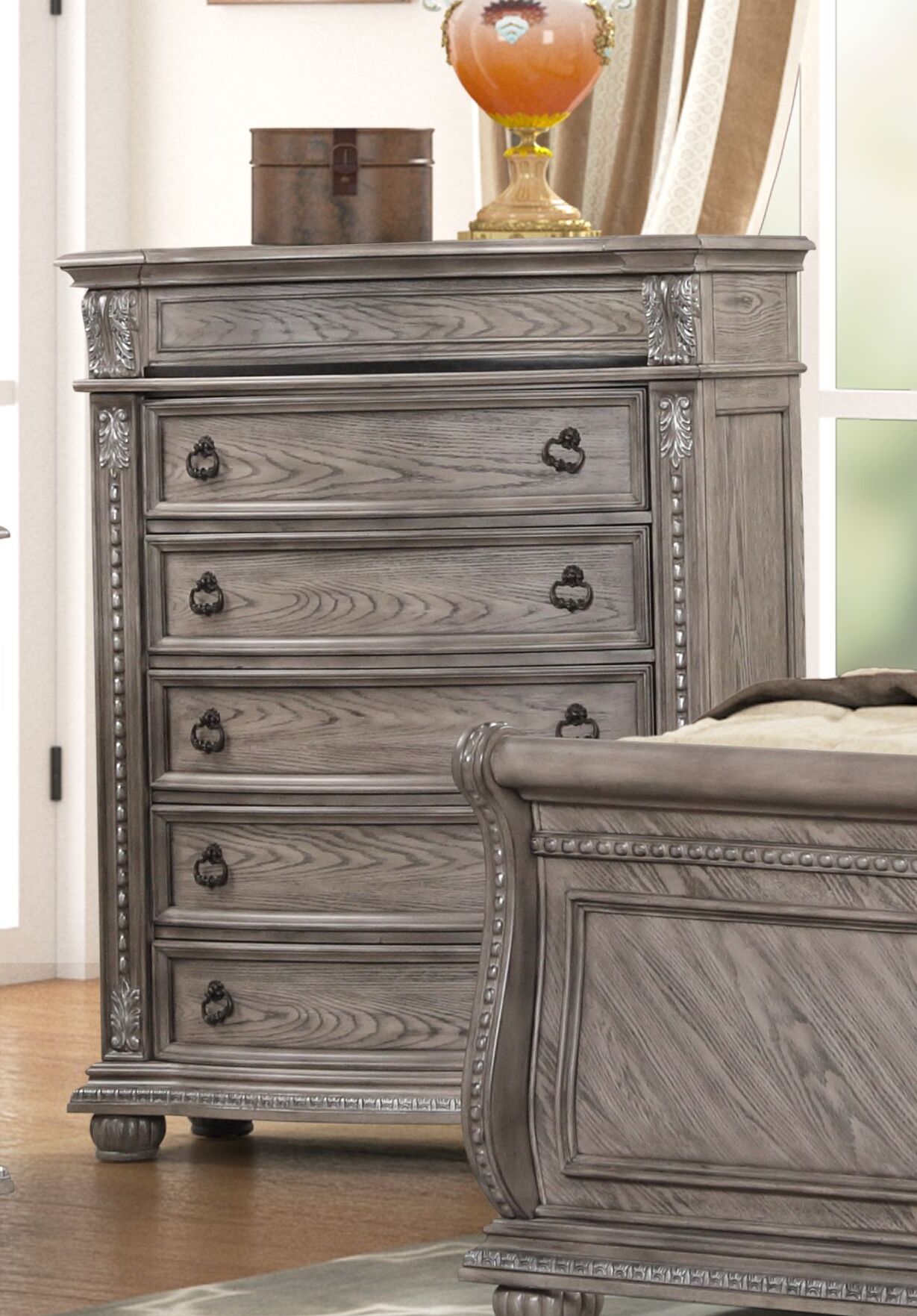 SM 0401a Wood Chest w/5 Drawers