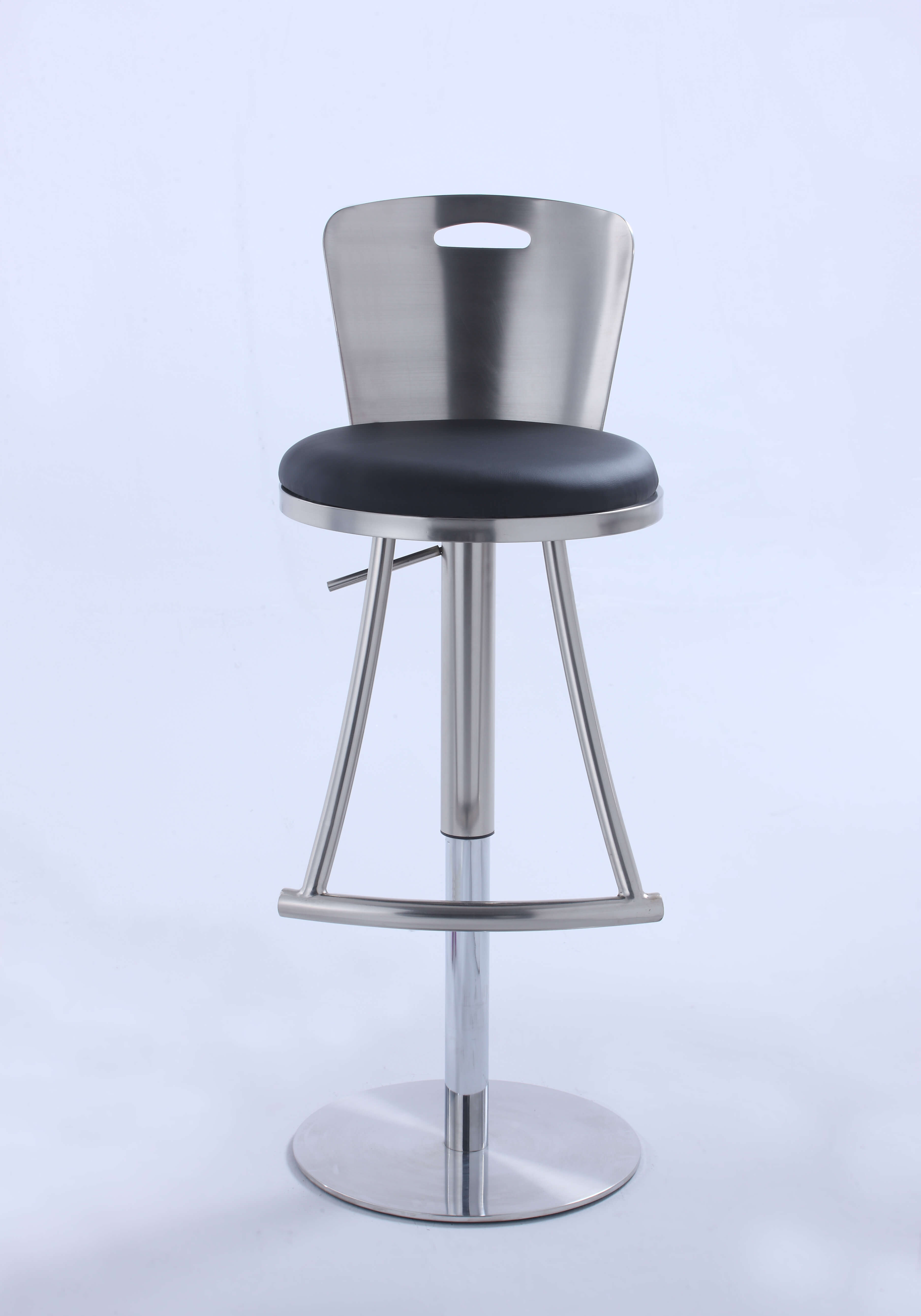 406 Metal-Back Adjustable Height Swivel PU Stool