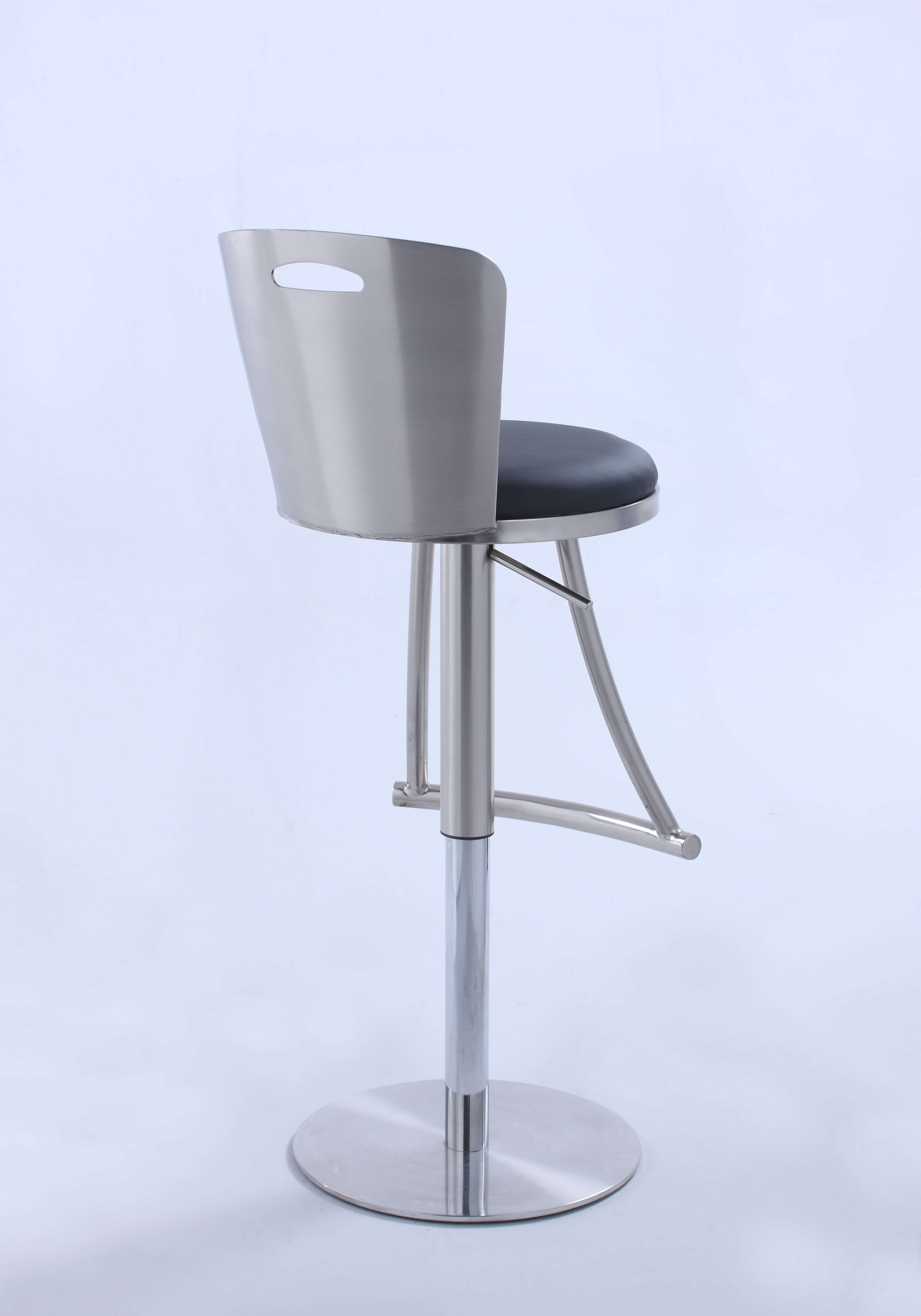 406 Metal-Back Adjustable Height Swivel PU Stool