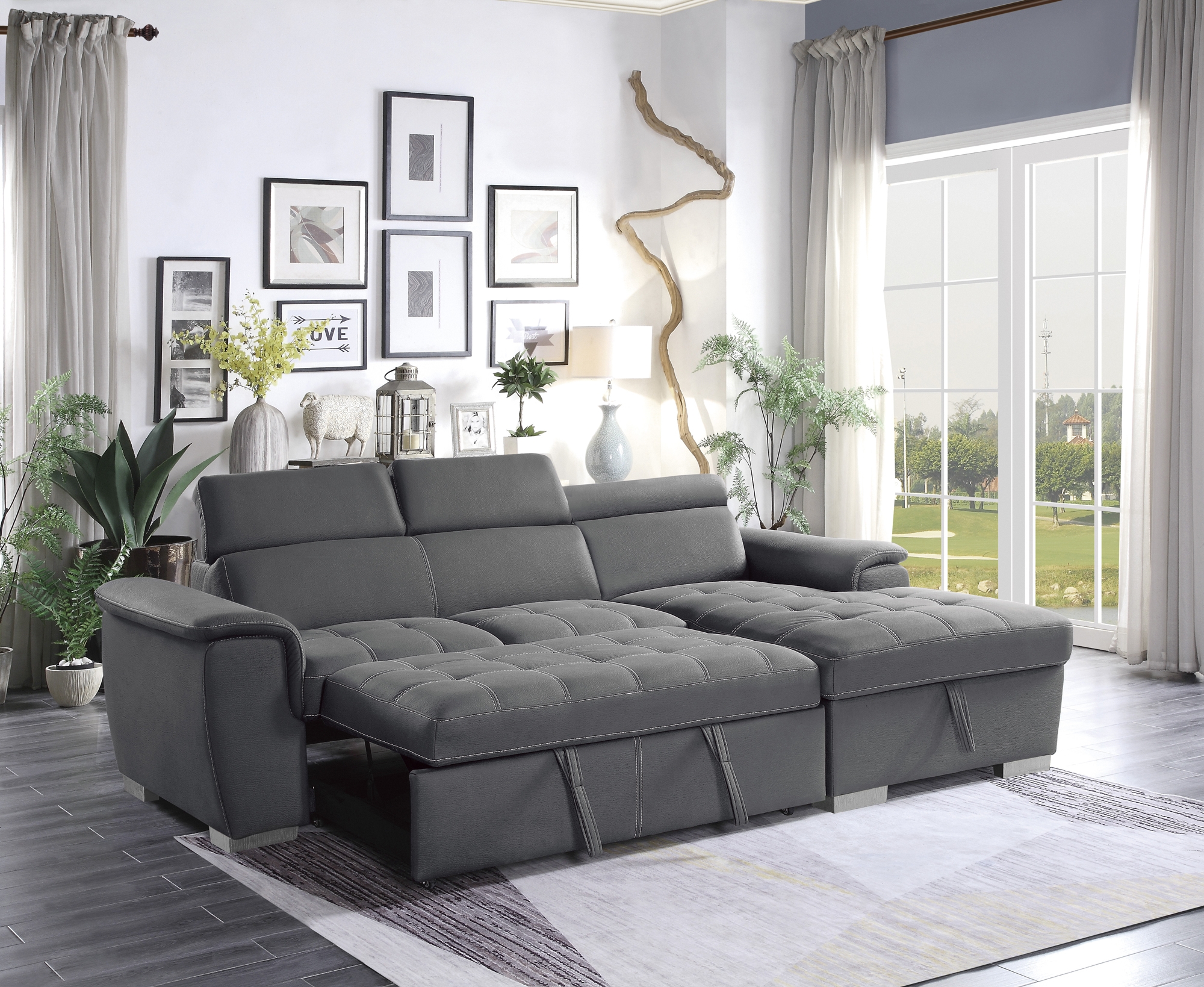 Ferriday Microfiber/Wood Sectional Sofa
