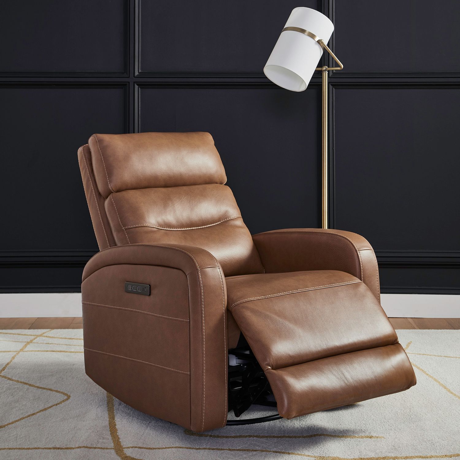 Rosslyn Triple Power Swivel Recliner | Leather & USB Ports