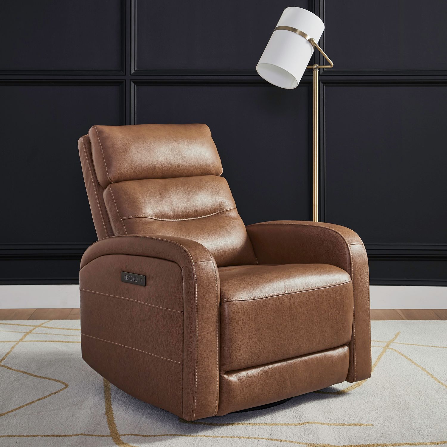 Rosslyn Triple Power Swivel Recliner | Leather & USB Ports