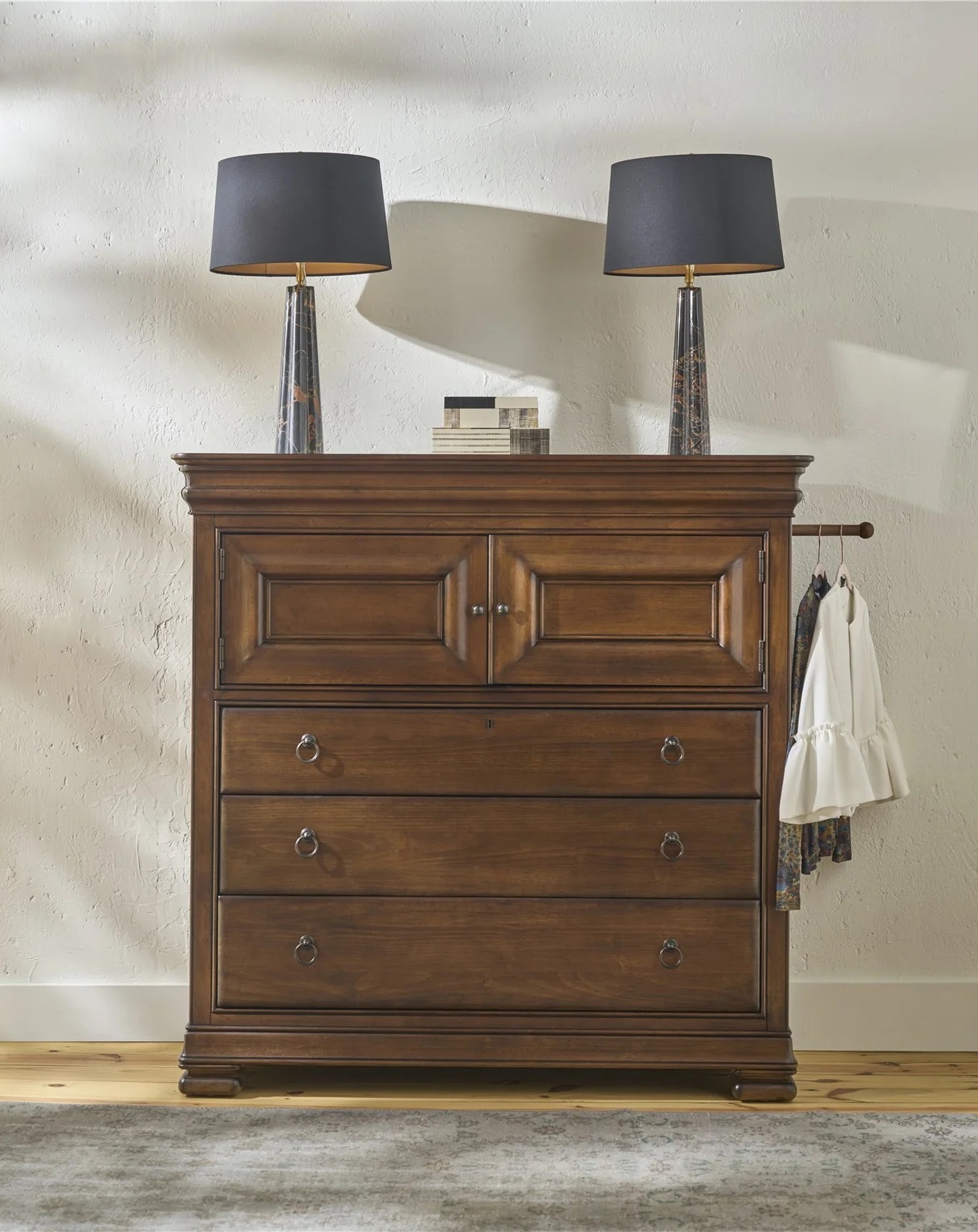 New Lou Wood Dressing Chest w/3 Drawers & 2 Doors
