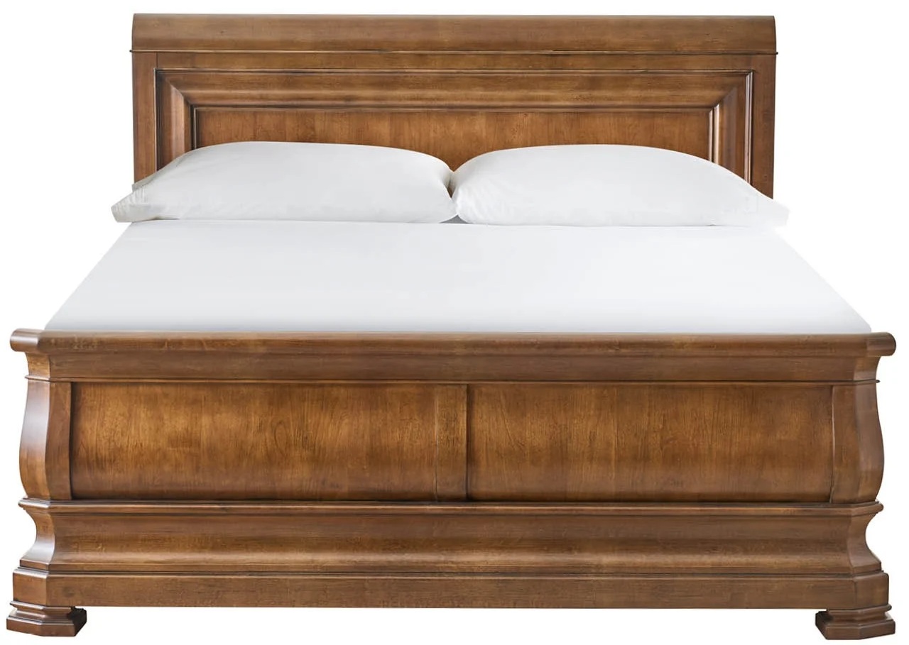 New Lou Louie P's Wood Sleigh Bed, California King Size