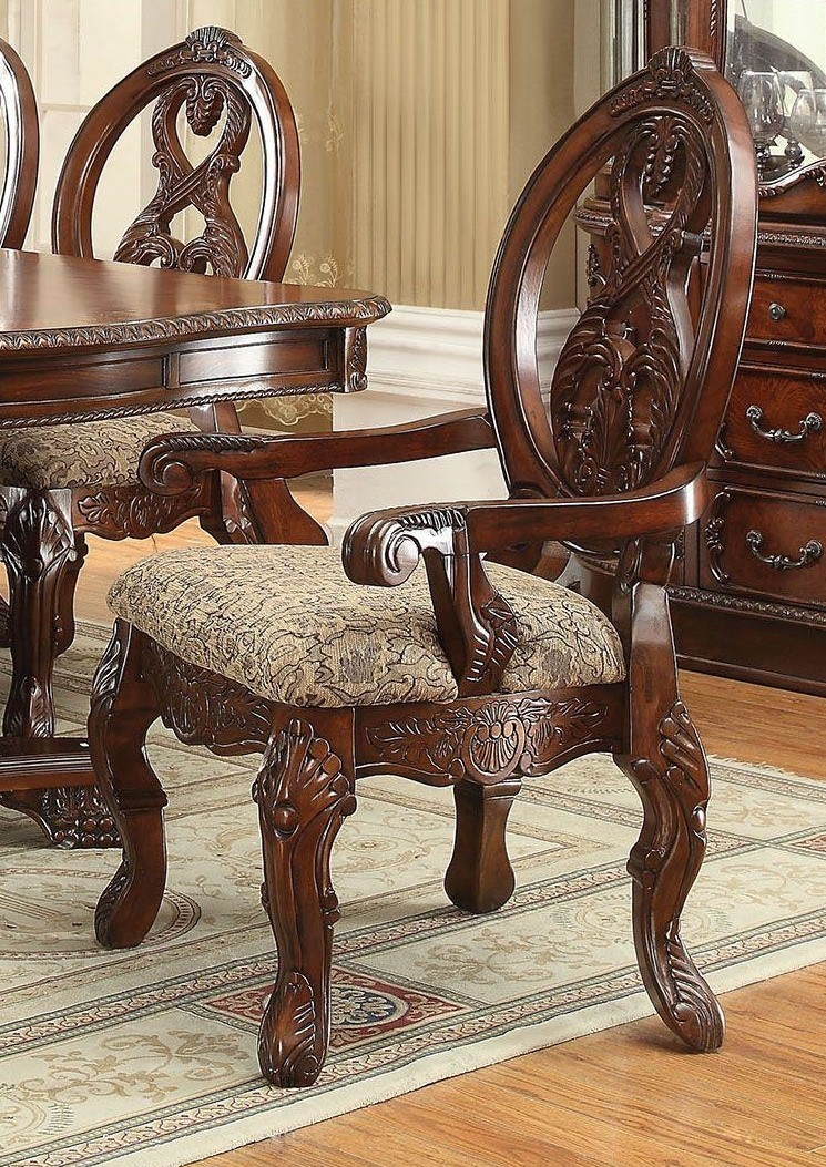Rovledo Fabric/Wood Dining Arm Chair