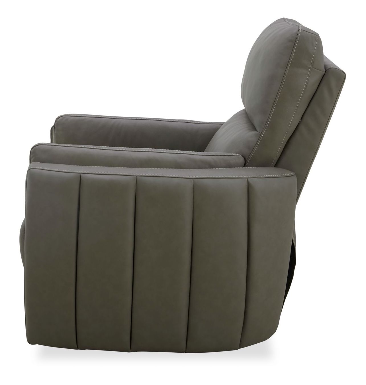 Reilly Triple Power Leather/Wood Swivel Recliner