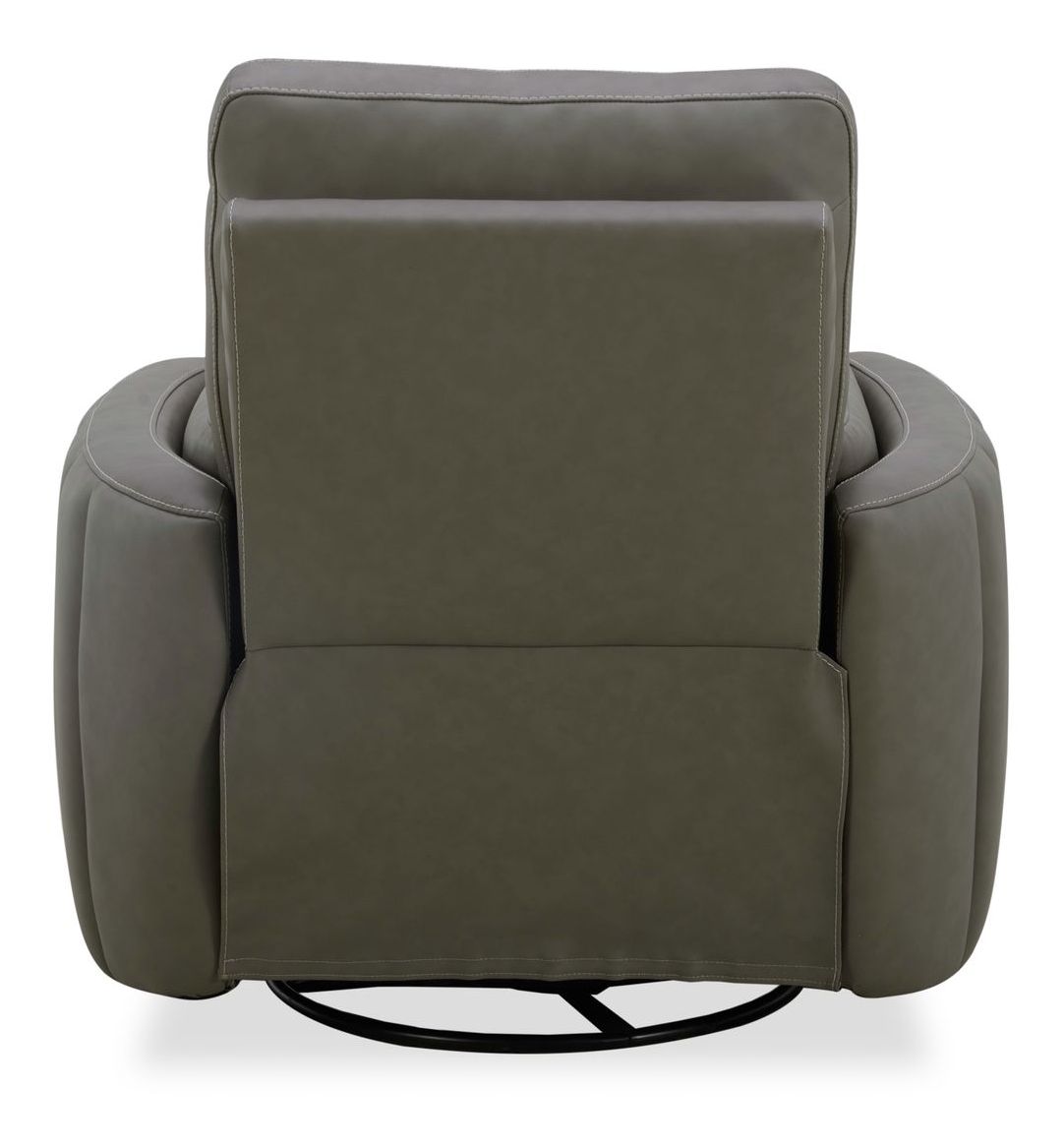 Reilly Triple Power Leather/Wood Swivel Recliner
