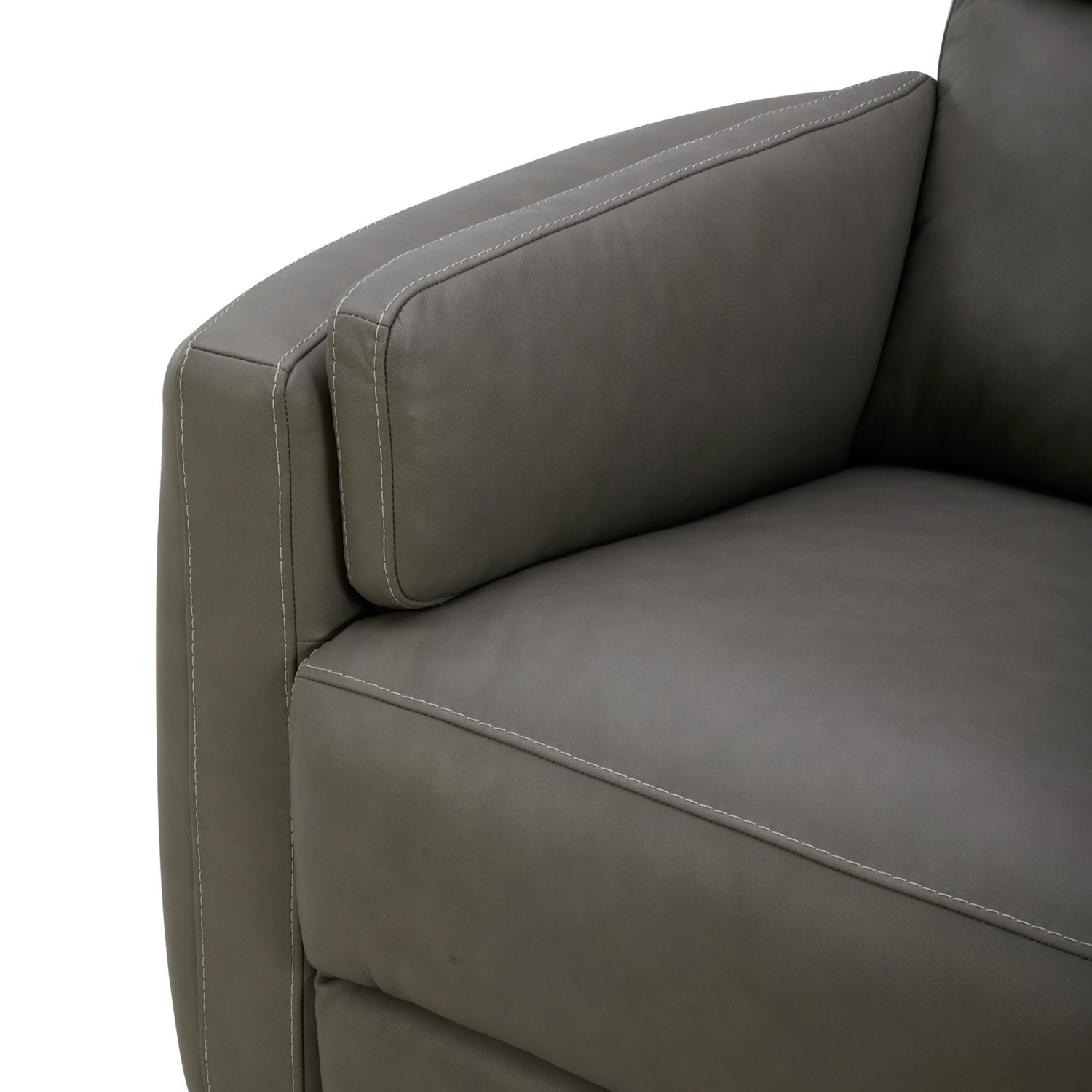 Reilly Triple Power Leather/Wood Swivel Recliner