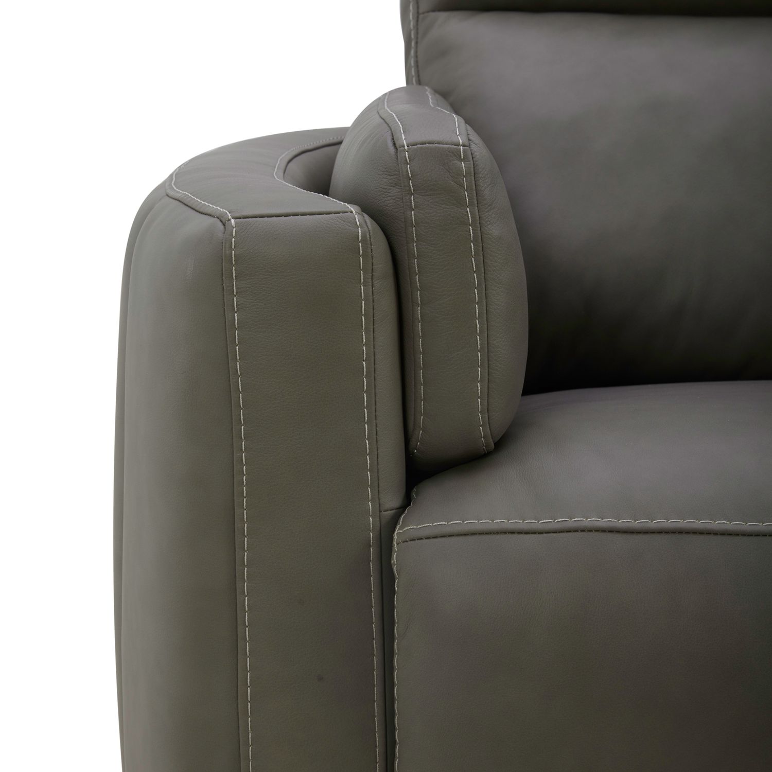 Reilly Triple Power Leather/Wood Swivel Recliner