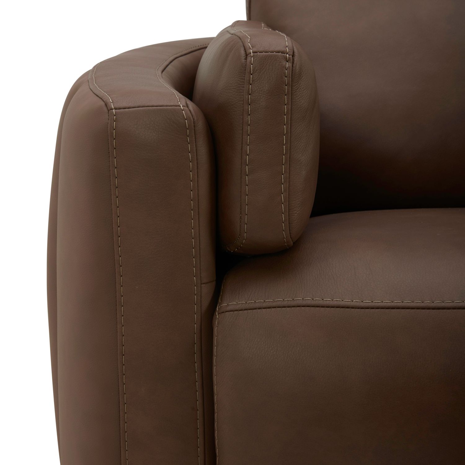 Reilly Triple Power Leather/Wood Swivel Recliner
