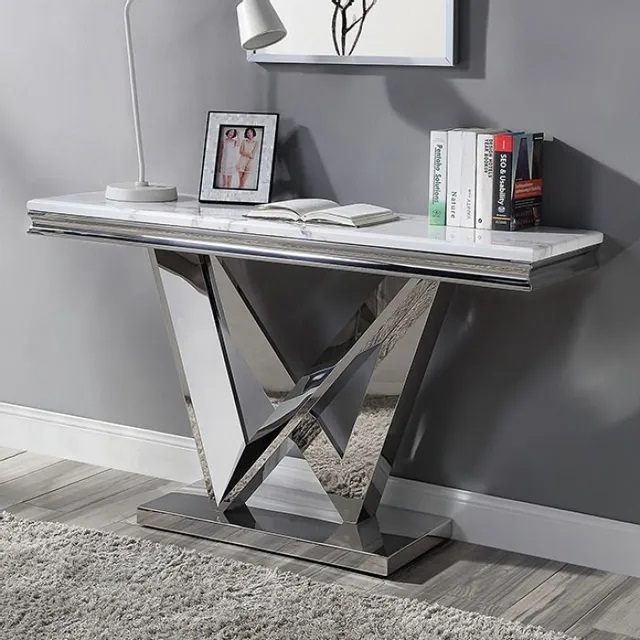 Villarsglane Faux Marble/Steel Coffee Table Set