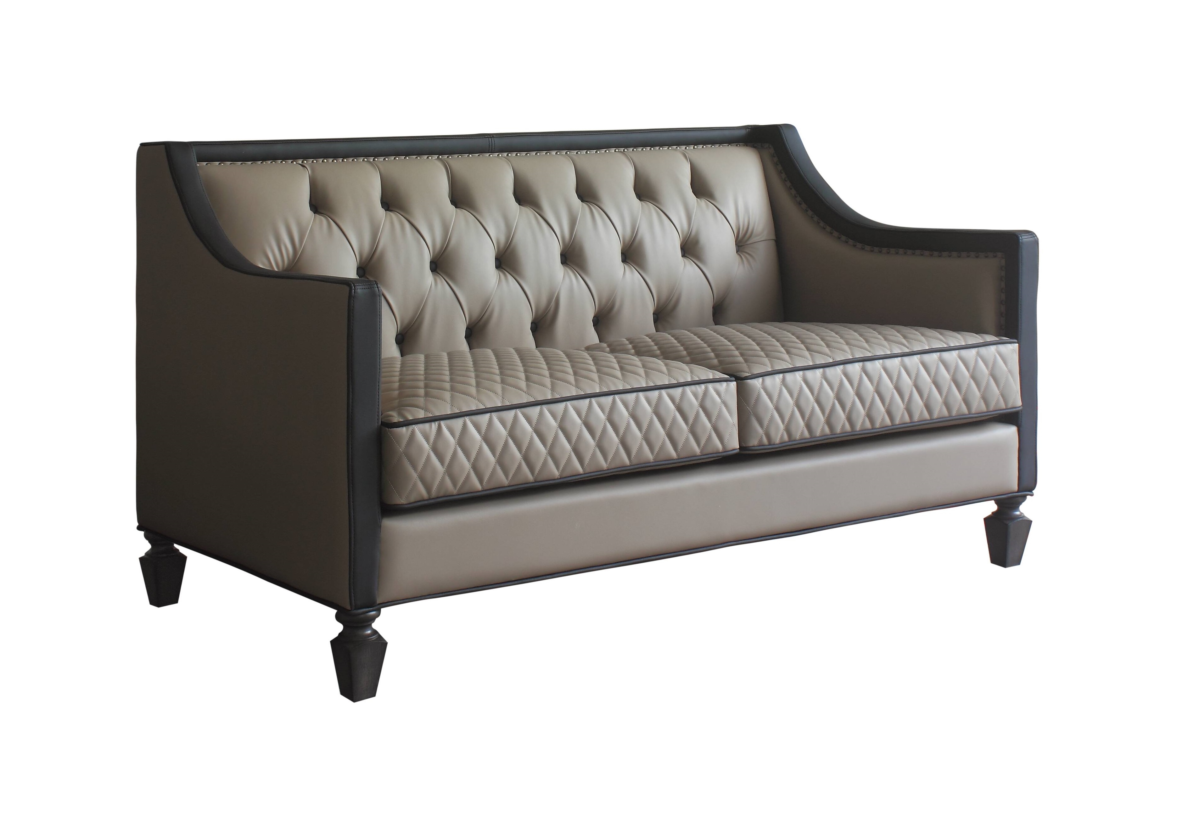 House Beatrice Leather-Aire Tufted Living Room Set